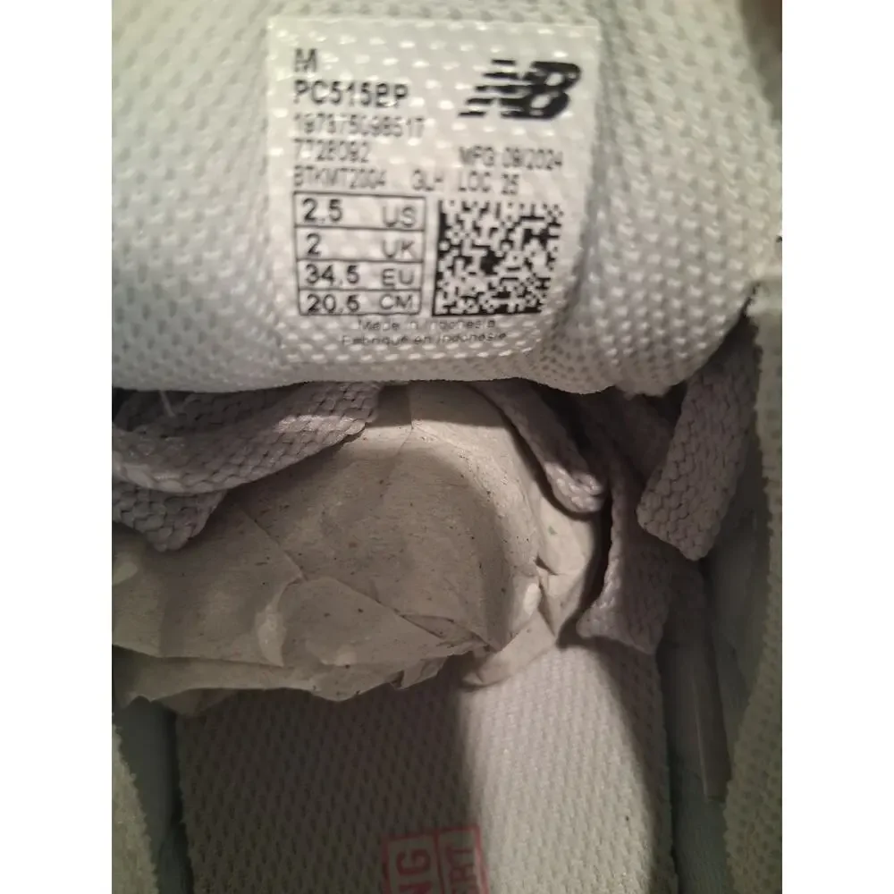 New Balance 515 Girls Shoes Sz 2.5Y Gray Pink Cyan PC515BP NWOB